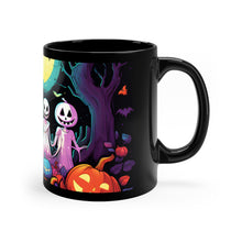DistinctInk Black Coffee Mug - Exploring the Unknown for Halloween LGBTQ+ Pride