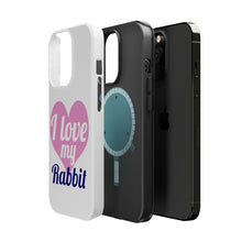 DistinctInk ToughCase for Apple iPhone, Compatible with MagSafe Charging - I Love My Rabbit