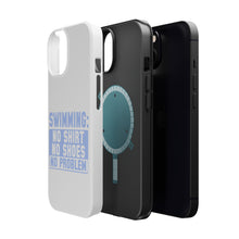 DistinctInk ToughCase for Apple iPhone, Compatible with MagSafe Charging - Swimming No Shirt No Shoes No Problem