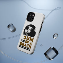 DistinctInk ToughCase for Apple iPhone, Compatible with MagSafe Charging - Sun of a Beach