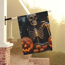 DistinctInk Garden & House Banner / Flag with Skellington's Spooky Soiree Design for Halloween