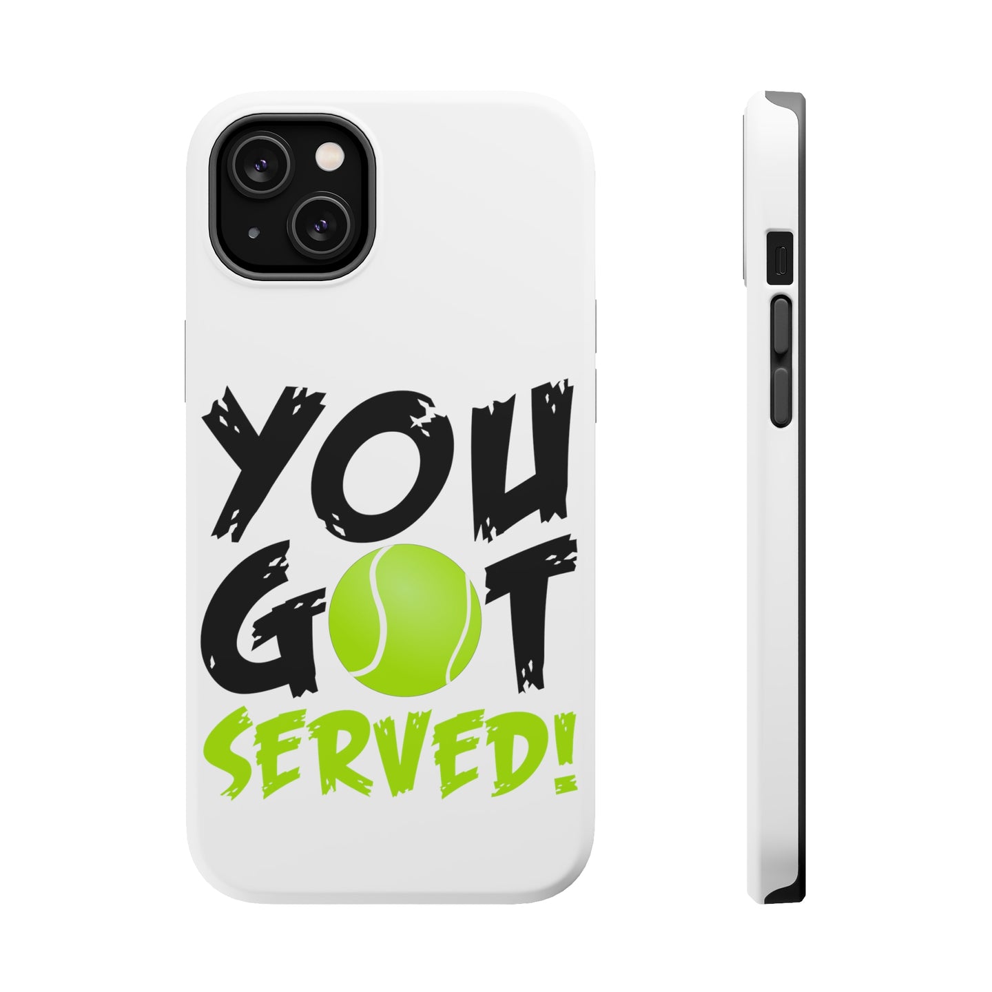 DistinctInk ToughCase for Apple iPhone, Compatible with MagSafe Charging - You Got Served Tennis