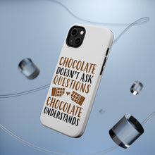 DistinctInk ToughCase for Apple iPhone, Compatible with MagSafe Charging - Chocolate Doesn't Ask Questions Understands