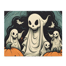 DistinctInk Jigsaw Puzzle with Spooky Skeleton Pumpkins Design for Halloween