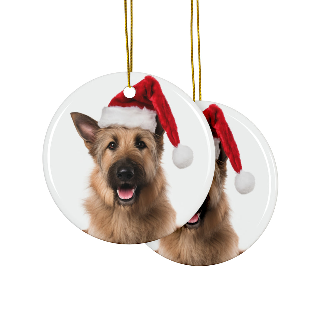 Hanging Ceramic Christmas Tree Ornament with Gold String - Berger Picard Design, view 2