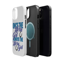 DistinctInk ToughCase for Apple iPhone, Compatible with MagSafe Charging - Once The Horse Girl Always The Horse Girl