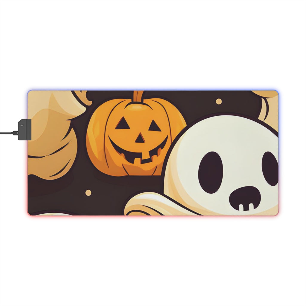 LED Gaming Mouse Pad with Ghost Skeleton Pumpkin Pattern Design for Halloween, view 20