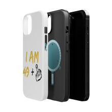 DistinctInk ToughCase for Apple iPhone, Compatible with MagSafe Charging - I Am 49 + 1 Middle Finger