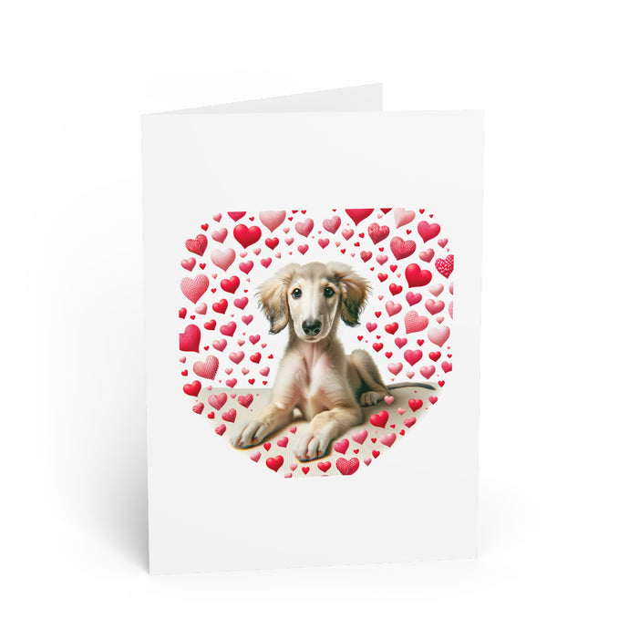 DistinctInk Greeting Card / Note Card - Valentine's Day Sloughi Puppy