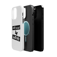 DistinctInk ToughCase for Apple iPhone, Compatible with MagSafe Charging - Anti-Social Butterfly