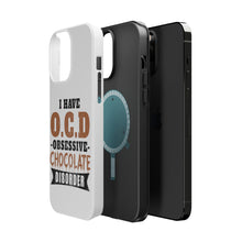 DistinctInk ToughCase for Apple iPhone, Compatible with MagSafe Charging - OCD Obsessive Chocolate Disorder
