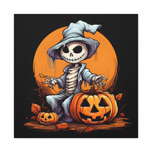 DistinctInk Canvas Wall Art with Haunted Jack-O'-Skeleton for Halloween