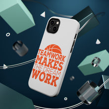 DistinctInk ToughCase for Apple iPhone, Compatible with MagSafe Charging - Teamwork Makes the Dream Work Basketball