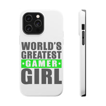 DistinctInk ToughCase for Apple iPhone, Compatible with MagSafe Charging - World's Greatest Gamer Girl Video Games