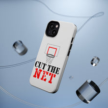 DistinctInk ToughCase for Apple iPhone, Compatible with MagSafe Charging - Cut the Net Basketball