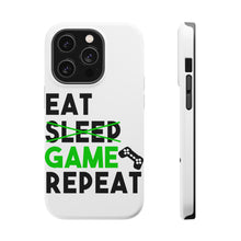 DistinctInk ToughCase for Apple iPhone, Compatible with MagSafe Charging - Eat Game Repeat - Video Games Gamer