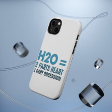 DistinctInk ToughCase for Apple iPhone, Compatible with MagSafe Charging - H20 = 2 Parts Heart 1 Part Obsession