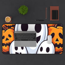 DistinctInk Desk Mat with Skele-Pumpkin Ghost Pattern Design for Halloween
