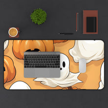 DistinctInk Desk Mat with Ghostly Skeleton Pumpkin Patch Design for Halloween