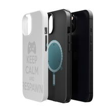 DistinctInk ToughCase for Apple iPhone, Compatible with MagSafe Charging - Keep Calm and Respawn Gamer Video Games