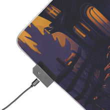DistinctInk LED Gaming Mouse Pad with Ghostly Ghouls in the Graveyard Design for Halloween