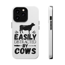 DistinctInk ToughCase for Apple iPhone, Compatible with MagSafe Charging - Easily Distracted By Cows