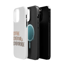 DistinctInk ToughCase for Apple iPhone, Compatible with MagSafe Charging - Coffee Contour & Confidence