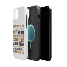 DistinctInk ToughCase for Apple iPhone, Compatible with MagSafe Charging - Not What Your Ride, That You Ride Motorcycle