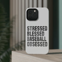 DistinctInk ToughCase for Apple iPhone, Compatible with MagSafe Charging - Stressed Blessed Baseball Obsessed