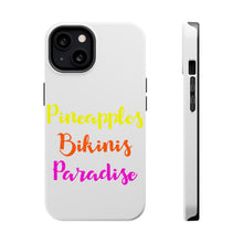 DistinctInk ToughCase for Apple iPhone, Compatible with MagSafe Charging - Pineapples Bikinis Paradise