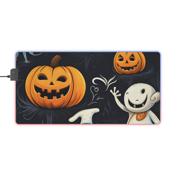 DistinctInk LED Gaming Mouse Pad with The Halloween Spell Design for Halloween