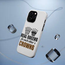 DistinctInk ToughCase for Apple iPhone, Compatible with MagSafe Charging - Real Queens Fix Each Other's Crowns