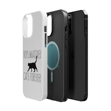 DistinctInk ToughCase for Apple iPhone, Compatible with MagSafe Charging - Boys Whatever, Cats Forever