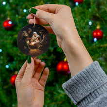 DistinctInk Hanging Ceramic Christmas Tree Ornament Charm with Gold String - Great Gift/Present - 2 3/4 inch Diameter - Wise Men's Adoration: Matthew 2:10