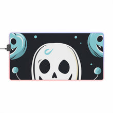 DistinctInk LED Gaming Mouse Pad with Skele-Ghostly Pumpkin Patch Design for Halloween