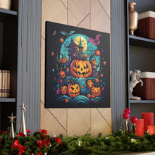 DistinctInk Canvas Wall Art with Trick or Treat Parade for Halloween