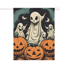 DistinctInk Garden & House Banner / Flag with Spooky Skeleton Pumpkins Design for Halloween