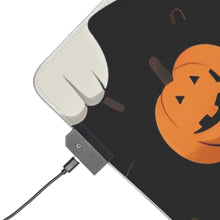 DistinctInk LED Gaming Mouse Pad with Ghost Skeleton Pumpkin Cartoon Design for Halloween