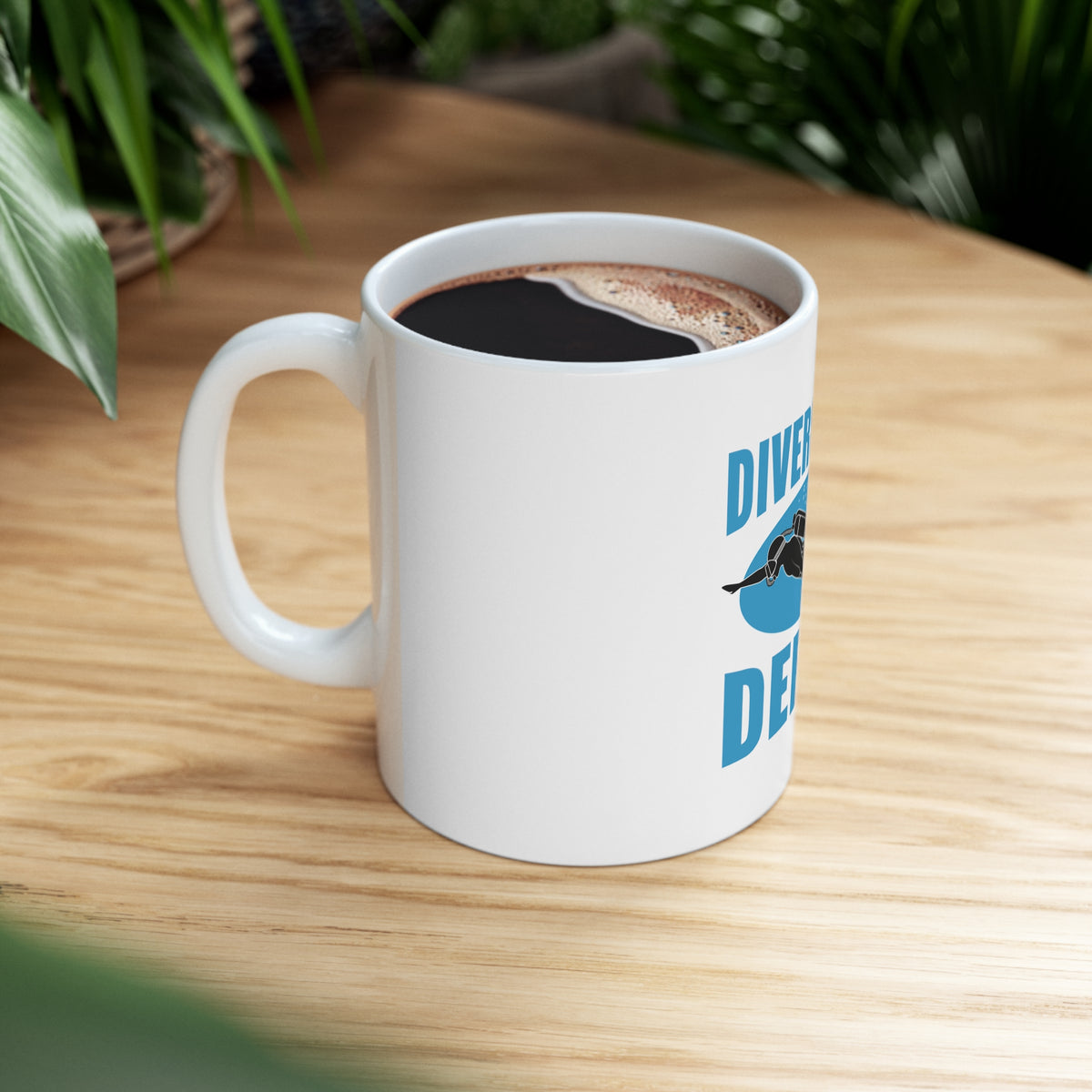 Glossy White Coffee / Tea Mug - Divers Do It Deeper, view 8