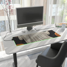 DistinctInk LED Gaming Mouse Pad with Ghastly Skeleton Pumpkin Design for Halloween