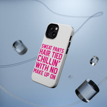 DistinctInk ToughCase for Apple iPhone, Compatible with MagSafe Charging - Sweat Pants Hair Tied Chillin' With No Make Up On