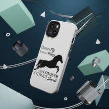 DistinctInk ToughCase for Apple iPhone, Compatible with MagSafe Charging - Horses Fly Without Wings