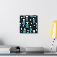 DistinctInk Canvas Wall Art with Haunted Skeleton Crew for Halloween