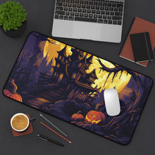DistinctInk Desk Mat with Ghostly Ghouls in the Graveyard Design for Halloween