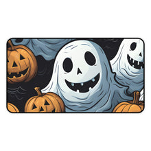 DistinctInk Desk Mat with Ghoulish Ghostbusters and Pumpkins Design for Halloween