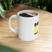 DistinctInk Glossy White Coffee / Tea Mug - Born to Dive, Forced to Work