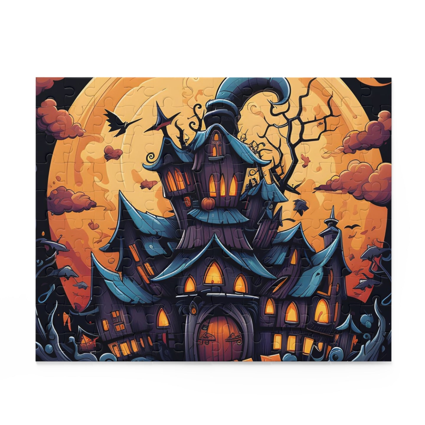 DistinctInk Jigsaw Puzzle with Spooky Sweet Treats Design for Halloween