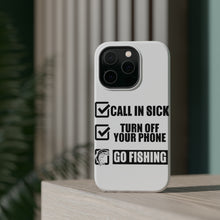 DistinctInk ToughCase for Apple iPhone, Compatible with MagSafe Charging - Call in Sick, Turn Off Phone, Go Fishing