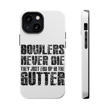 DistinctInk ToughCase for Apple iPhone, Compatible with MagSafe Charging - Bowlers Never Die They End Up In The Gutter