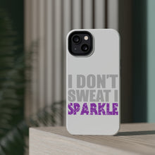 DistinctInk ToughCase for Apple iPhone, Compatible with MagSafe Charging - I Don't Sweat I Sparkle